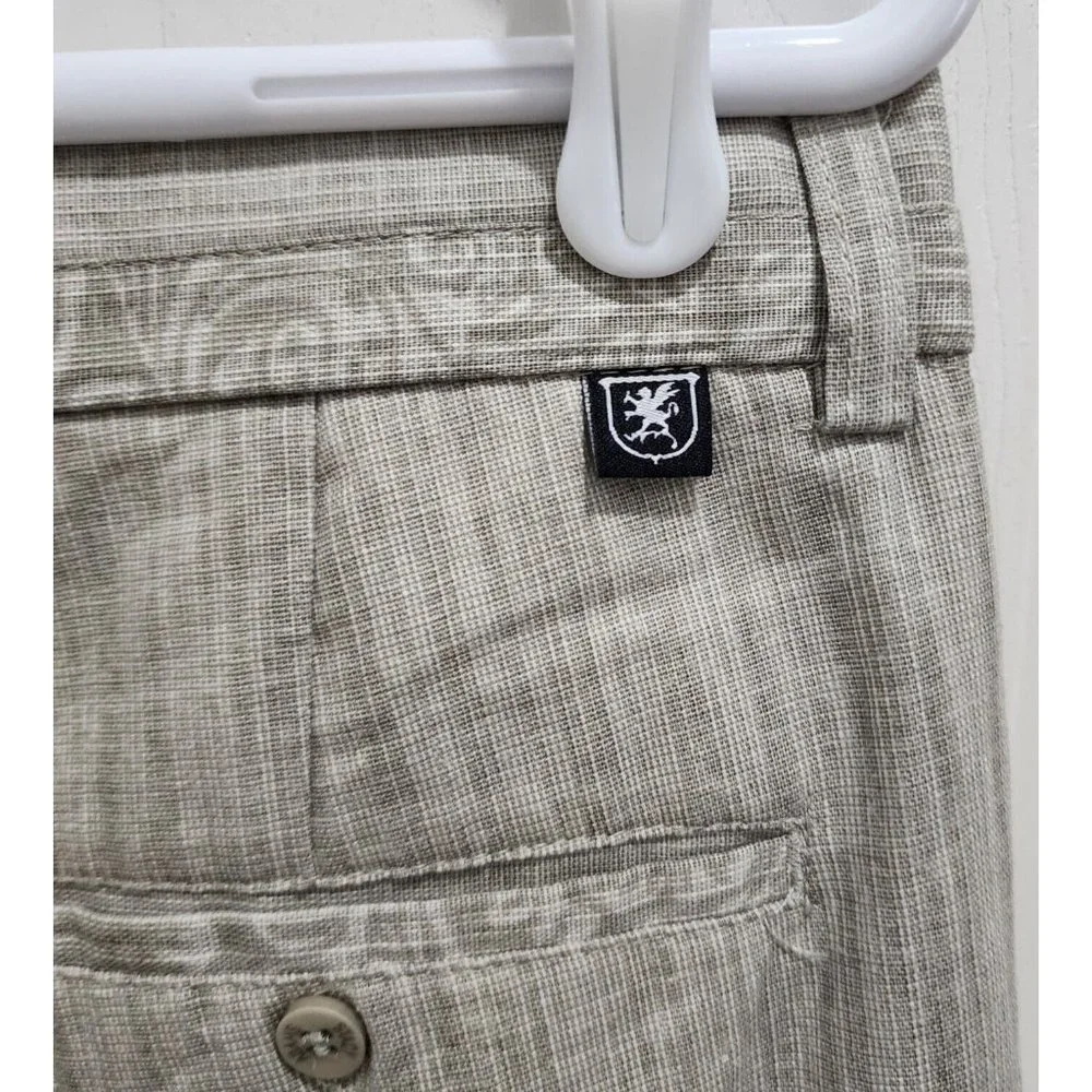 Stacy Adams Gray Linen‎ Blend Straight Leg Dress Pants Size 34W / 32